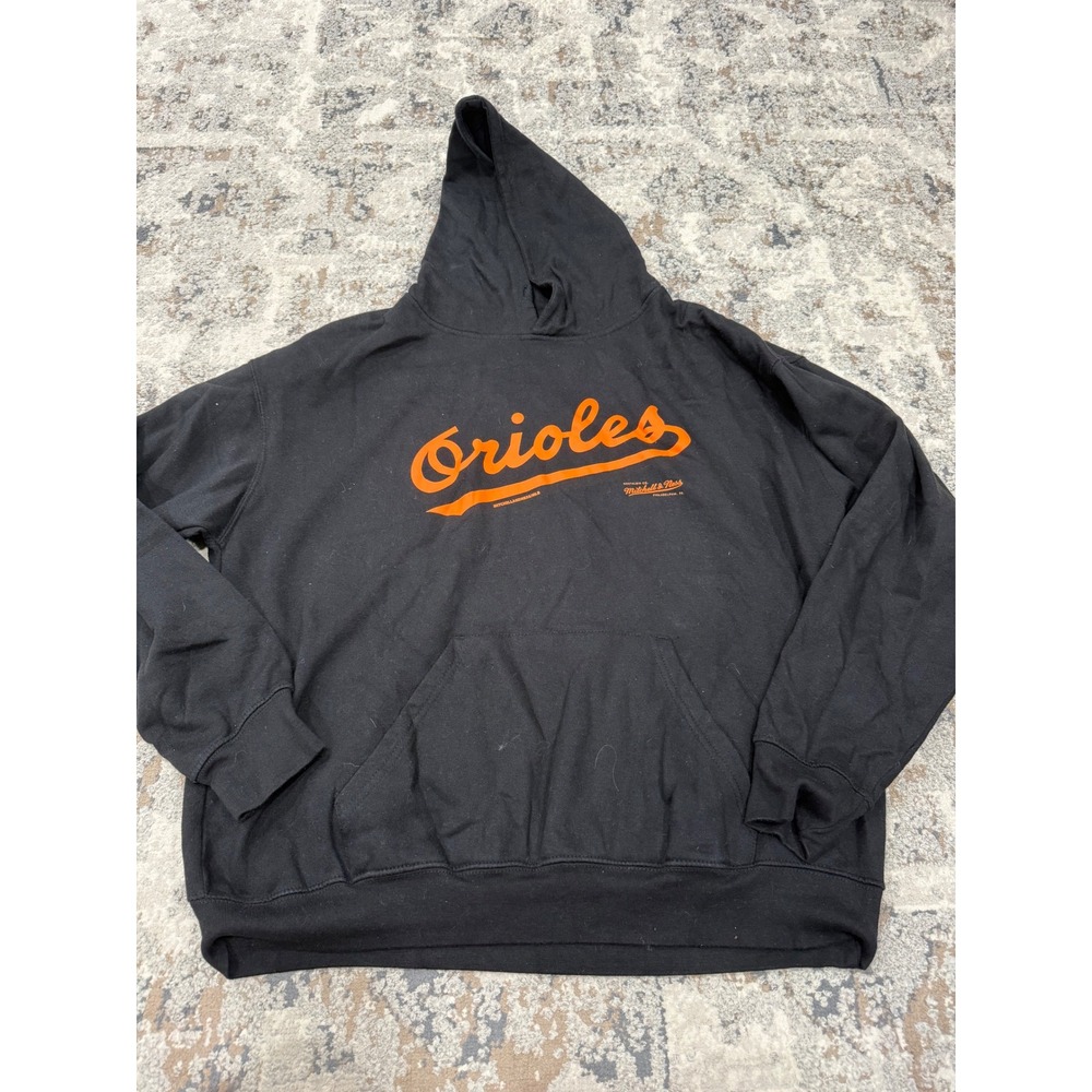 Mitchell & Ness Baltimore Orioles MLB Hoodie Black Orange XL Pullover Sweatshirt